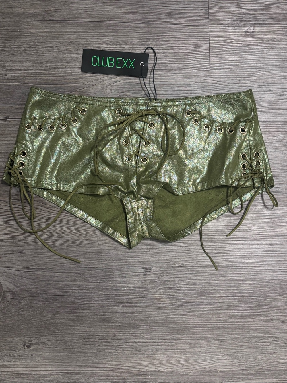 NWT Dolls Kill / Club Exx Come Dance Lace Up Hot Shorts